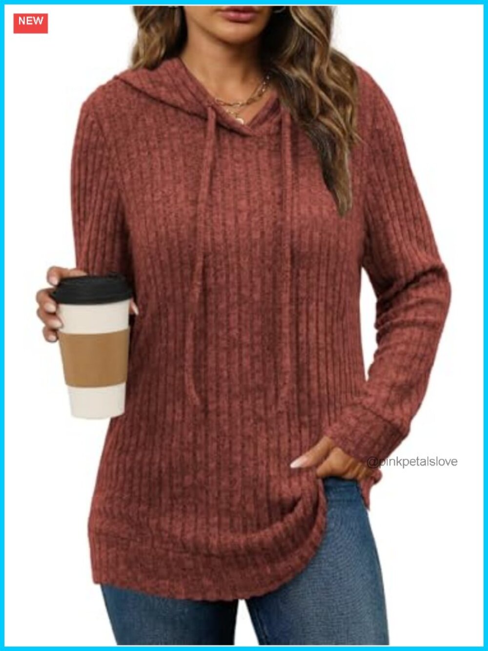 Womens Hoodie Sweater Long Sleeve Pullover Tunic Loose Fit Fall Winter Top